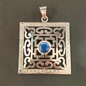 Square Mandala Pendant - Sterling Silver