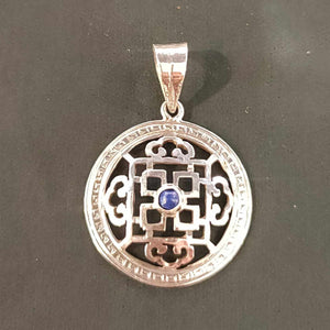 Mandala Pendant - Sterling Silver & Lapis